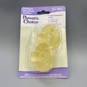 Parent's Choice Pacifiers One-Piece 3+ Months Silicone Vintage 2004 Soothie
